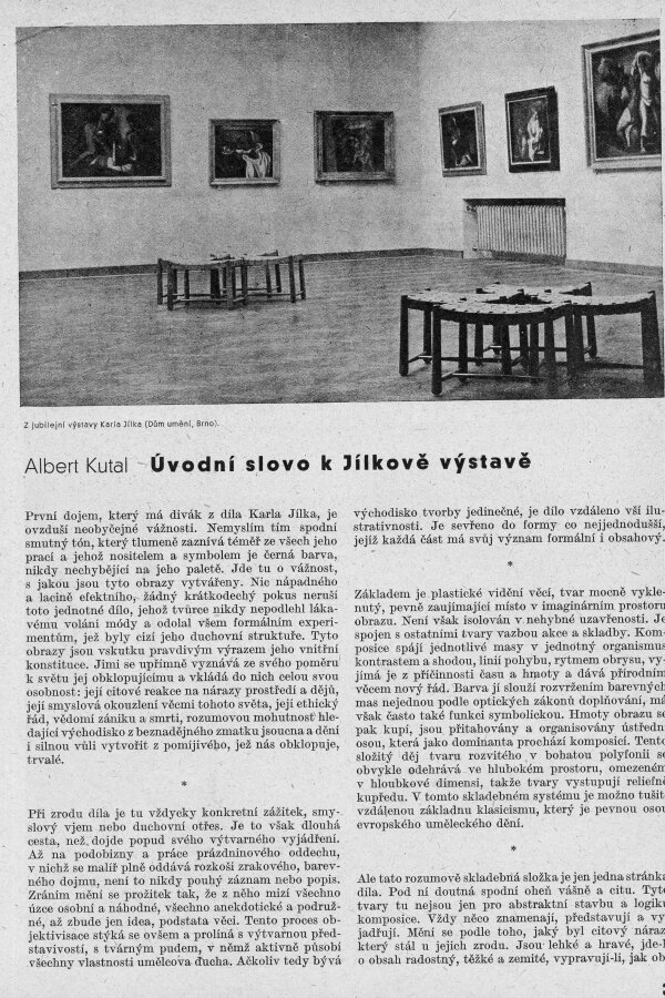 Z časopisu: Blok, časopis pro umění, ročník II, č. 1, Brno 1947, Blok Informace o kulturní práci, s. 3